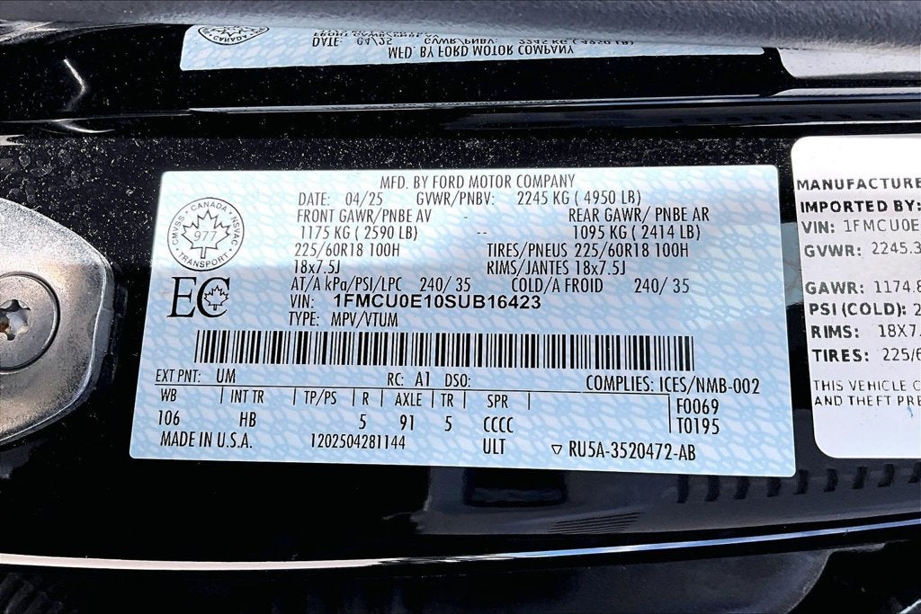 2025 Ford Escape Plug-In Hybrid Base