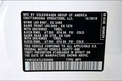 2020 Volkswagen Atlas Cross Sport 2.0T SE w/Technology