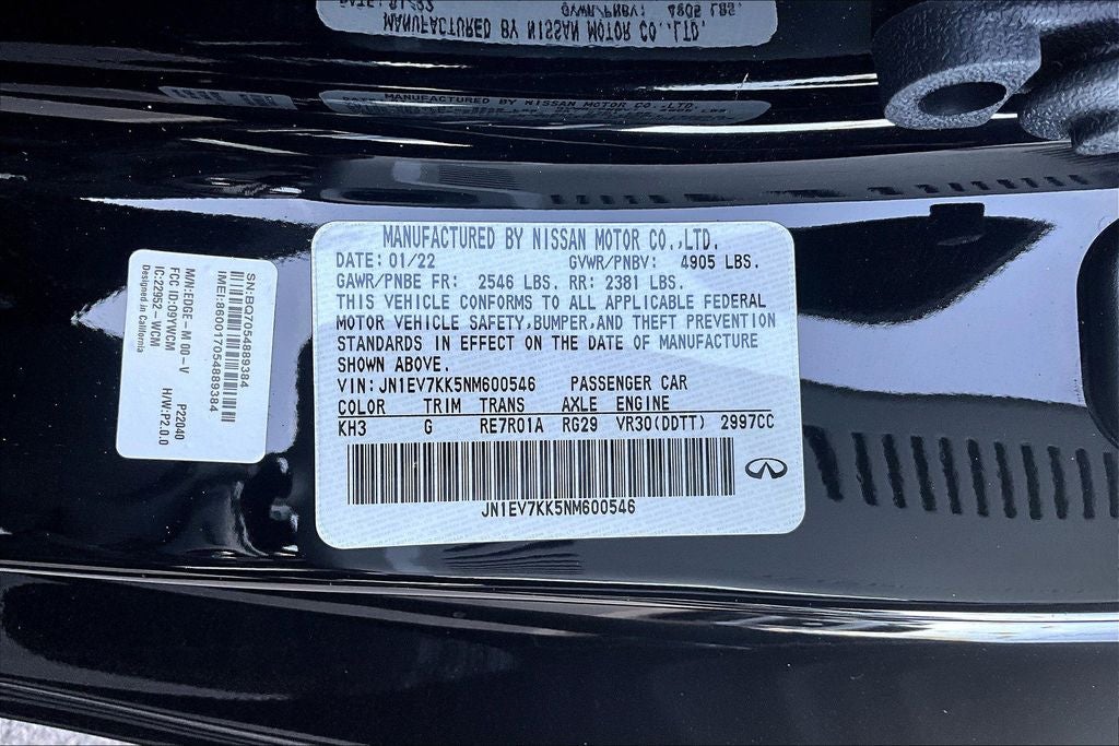 2022 INFINITI Q60 LUXE RWD