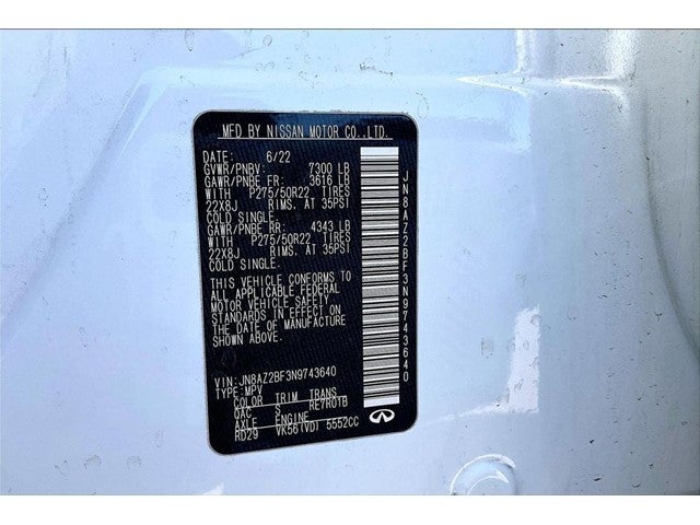 2022 INFINITI QX80 SENSORY 2WD