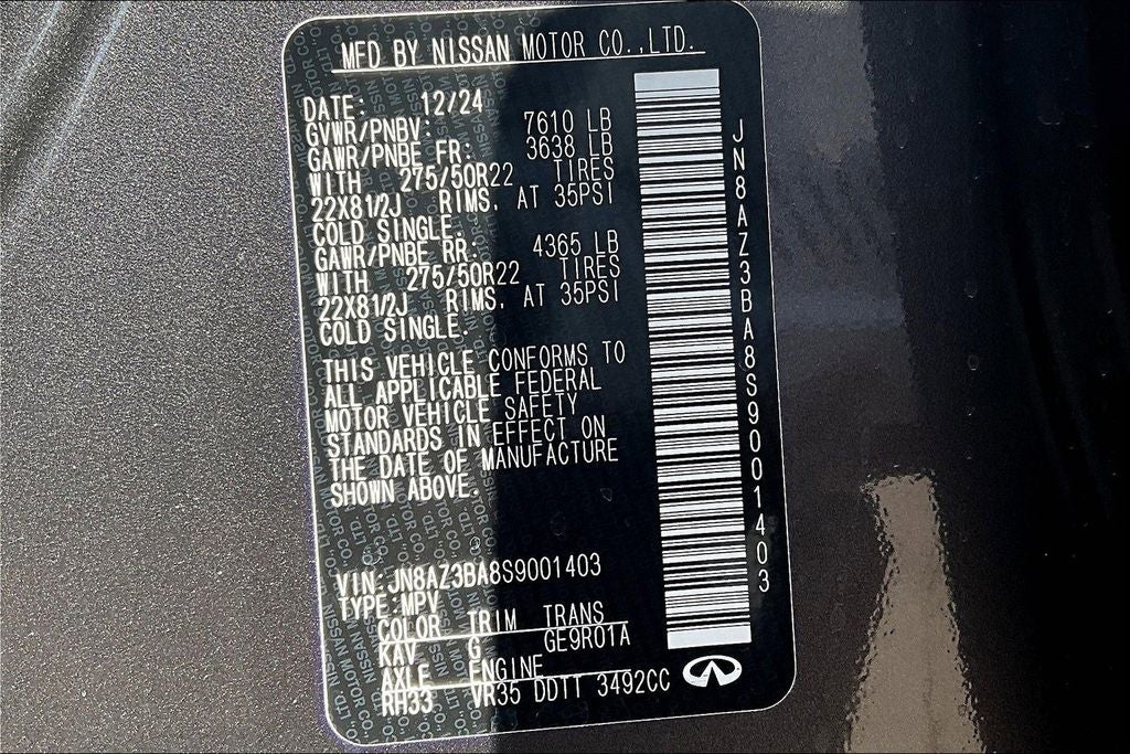 2025 INFINITI QX80 Luxe 2WD