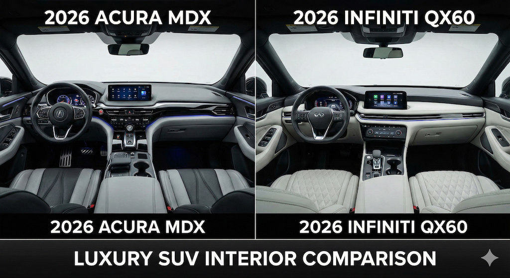2026 Acura MDX vs 2026 Infiniti QX60 Comparison