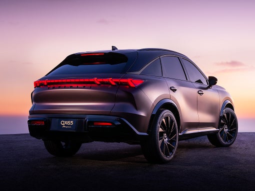 All-new INFINITI QX65 rear three-quarter exterior view — coupe crossover design at Coulter INFINITI, Mesa, AZ